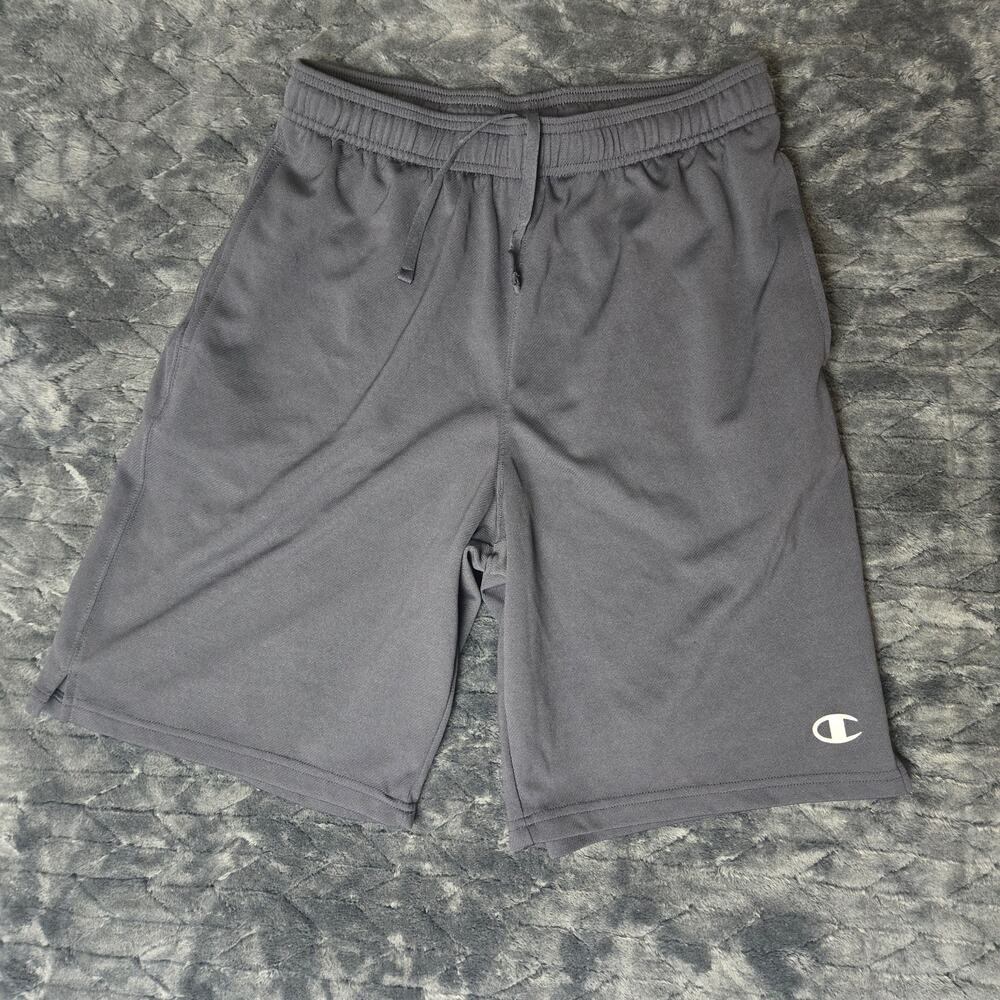 Champion Mens Blue Performance Sweat Logo Graphic Shorts - Size Medium